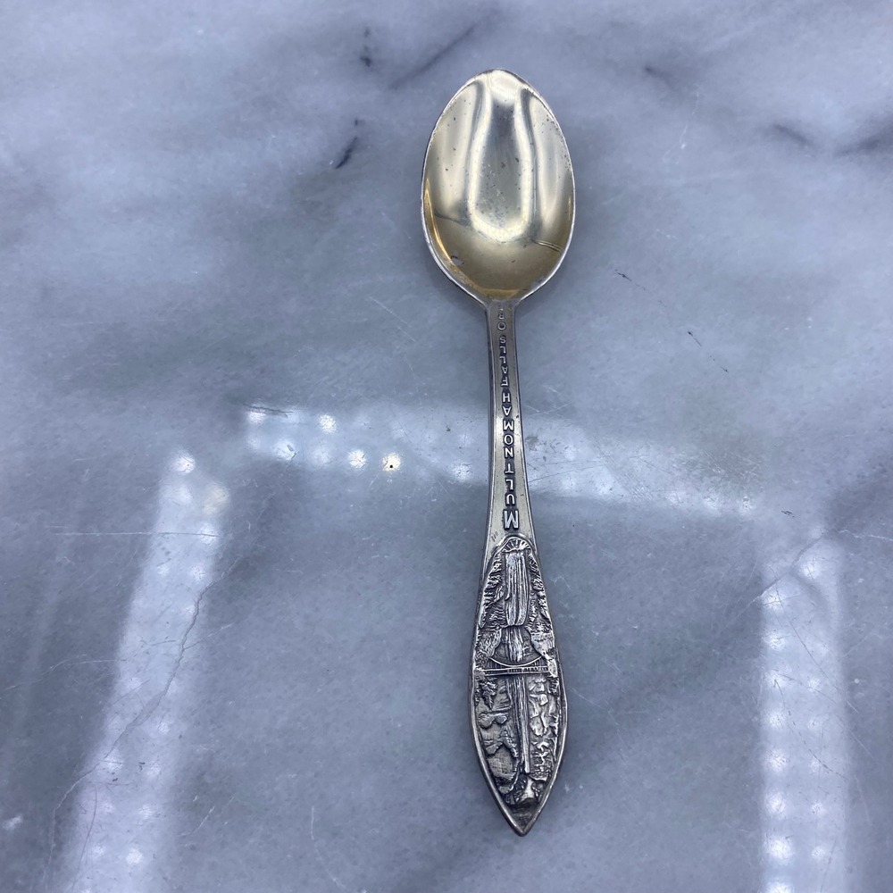 Sterling Silver Multnomah Falls Oregon Souvenir Spoon 4" Vintage Joseph Mayer